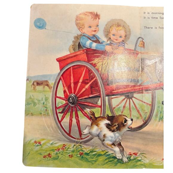 Vintage 1955 Oversized Board Book, My Happy Book On the Farm, Made in Japan - Picture 3 of 3